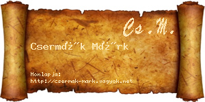 Csermák Márk névjegykártya